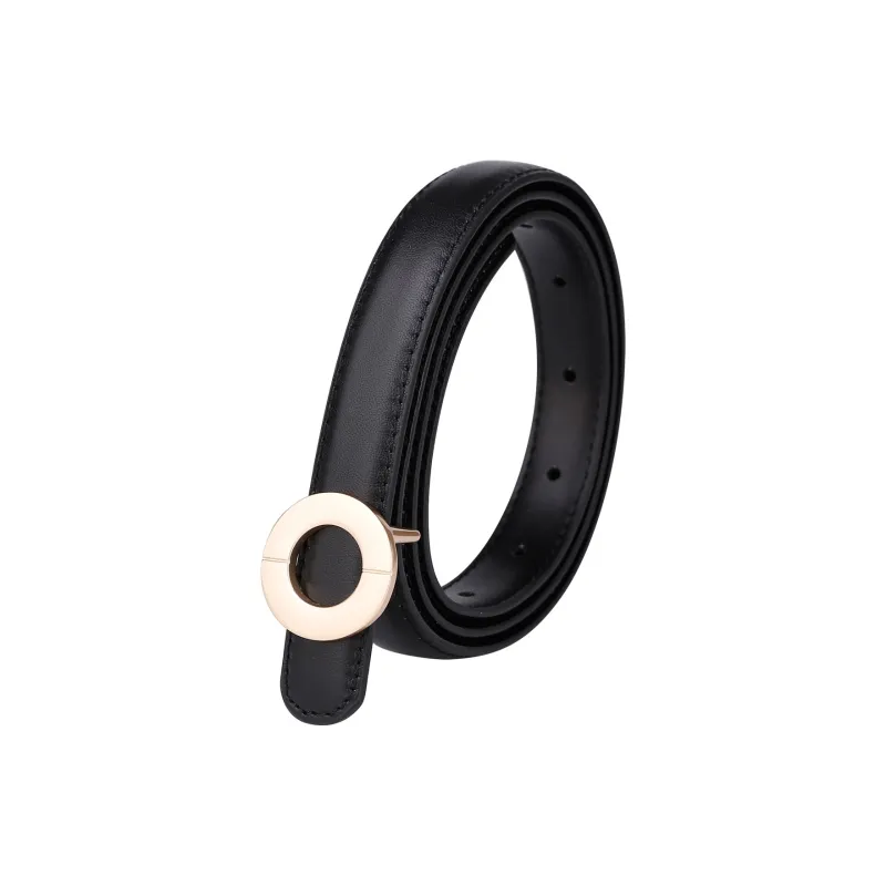 Jaylen Oos Vintage Soft Comfortable With A Luxurious Feel Top Grain Cow Leather Leather Belts Women's Black Width  2cm-0