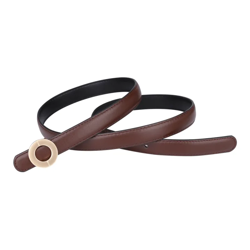 Jaylen Oos Vintage Soft Comfortable With A Luxurious Feel Top Grain Cow Leather Leather Belts Women's Black Width  2cm-20