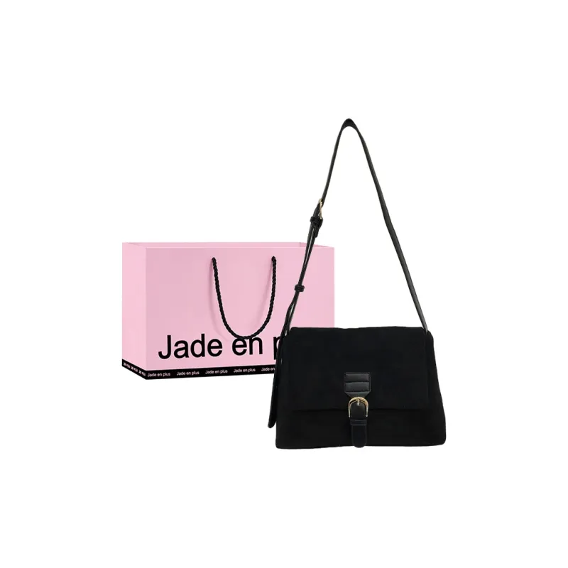 Jade En Plus Velour Shoulder Bag Messenger Bag Women's Mocha/Coffee/Black-12