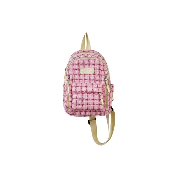 BALANG Nylon Backpack Regular Women's Pink Plaid/Green Plaid/Blue Plaid/Brown And Green Plaid