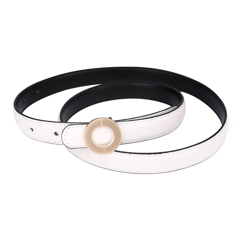 Jaylen Oos Vintage Soft Comfortable With A Luxurious Feel Top Grain Cow Leather Leather Belts Women's Black Width  2cm-10