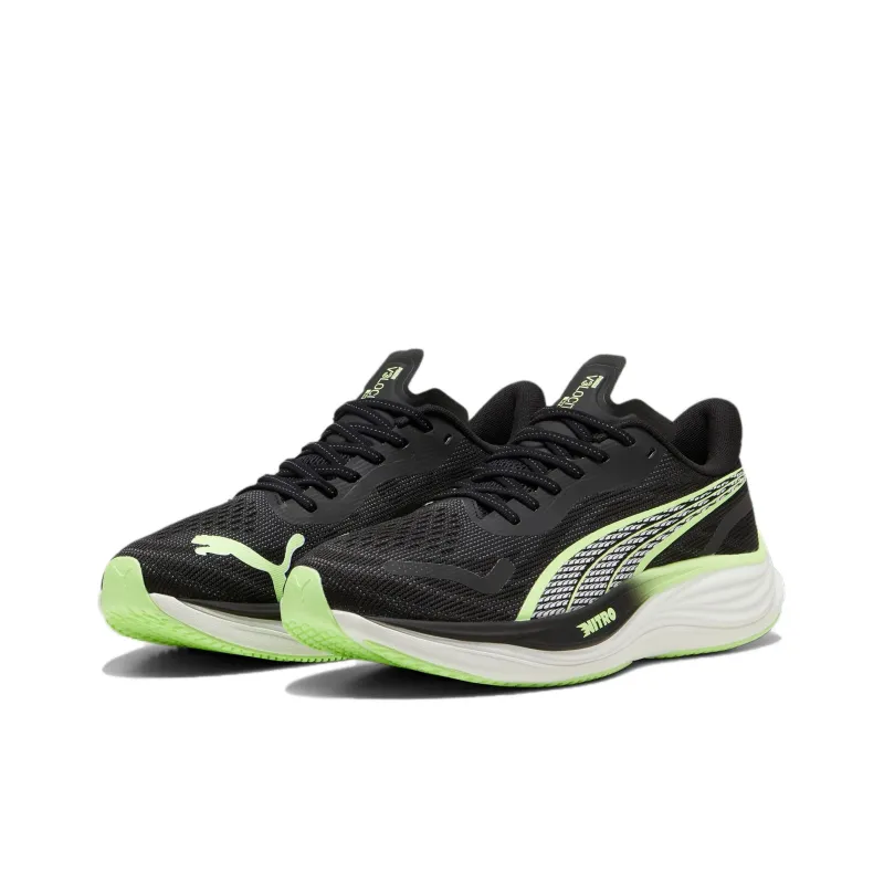 PUMA Velocity Nitro 3 Anti Slip Wear Resistant Low Top Casual Running Shoes Men's Black Green-2