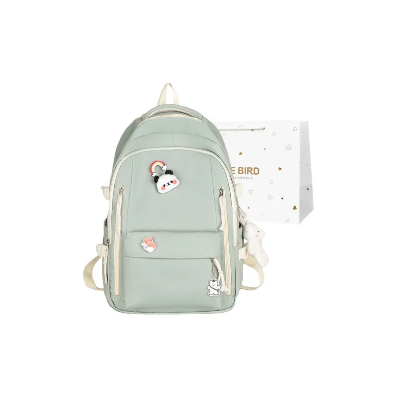 CORE BIRD Nylon Backpack Pink/Ecru/Green/Blue/Black-6