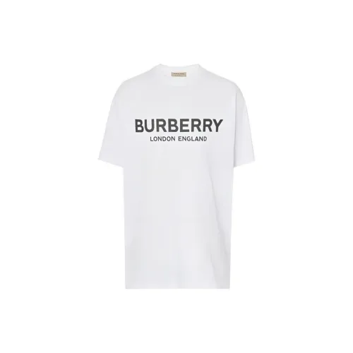 Burberry Logo Print Cotton Short Sleeve T-shirt White