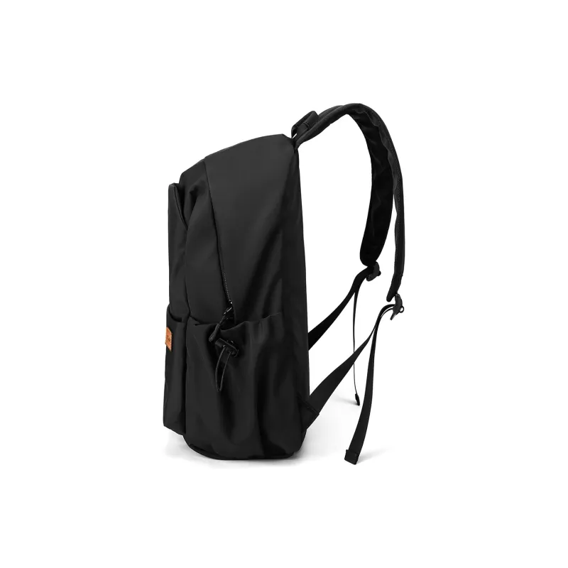 ST&SAT Fabric With Synthetic Leather Travel Backpack Regular Unisex Black/White-3