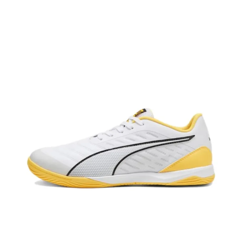 PUMA Anti Slip Wear Resistant Soccer Shoes Men's White Yellow-0