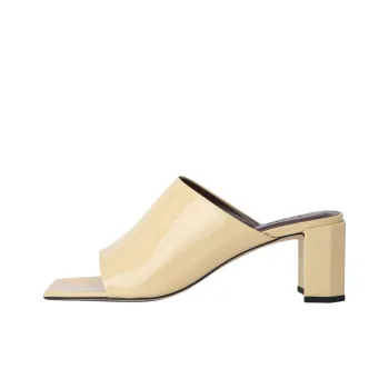 By Far Katya Parchment 60mm Leather Mules