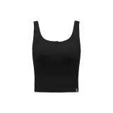 [Cropped Waistline-High-Waistline]Buttons Tank Top-Black
