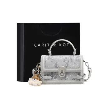 Carit&Koty Polyurethane Synthetic Leather PU Handbag Regular Women's Gray/Pink