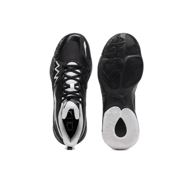 PUMA Genetics Slip Resistant Breathable Lightweight Low Top Basketball Shoes Unisex Black-3