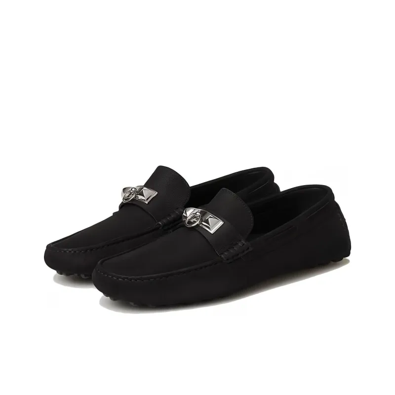 HERMES Irving Loafers Men's Black-3