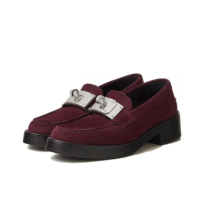 HERMES Loafers Women's Mahogany Brown-3