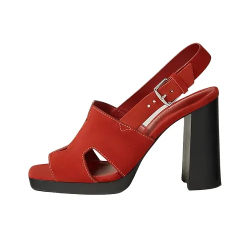 HERMES Eris Strap Sandals Women's Orange Pudding