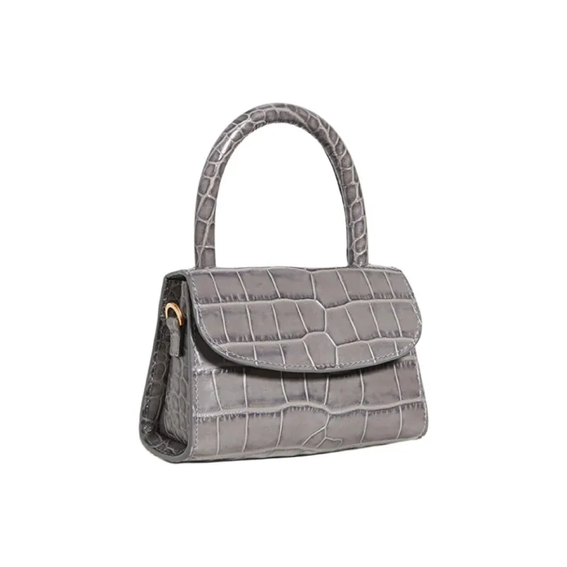 By Far Mini Croco Genuine Leather One Shoulder Handbags Regular Women's Dark Gray-1
