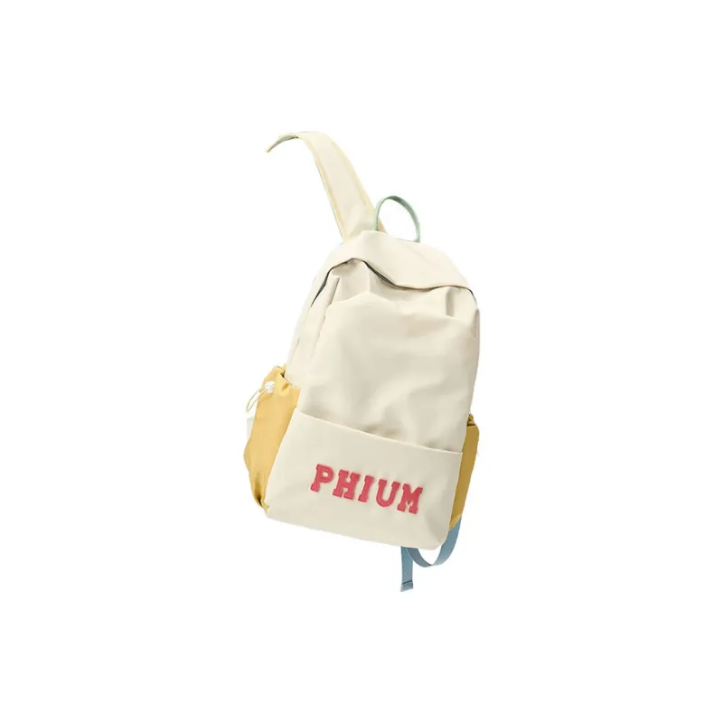 POY Nylon Fabric Backpack Medium Size Unisex Yellow-0