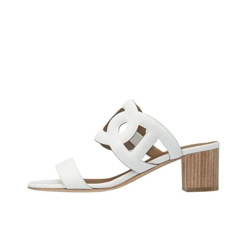 HERMES Bikini Slide Slippers Women's White