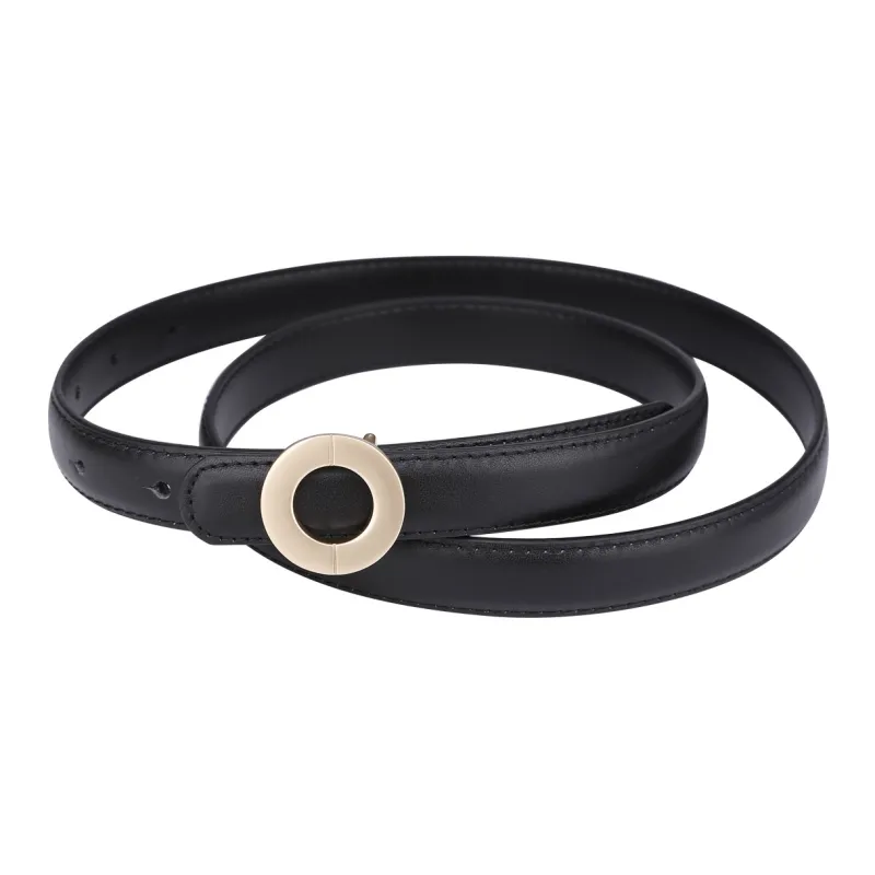 Jaylen Oos Vintage Soft Comfortable With A Luxurious Feel Top Grain Cow Leather Leather Belts Women's Black Width  2cm-1