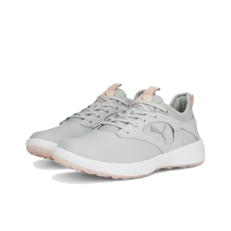 PUMA IGNITE Durable Breathable Lightweight Low Top Golf Shoes Women's Gray White-2