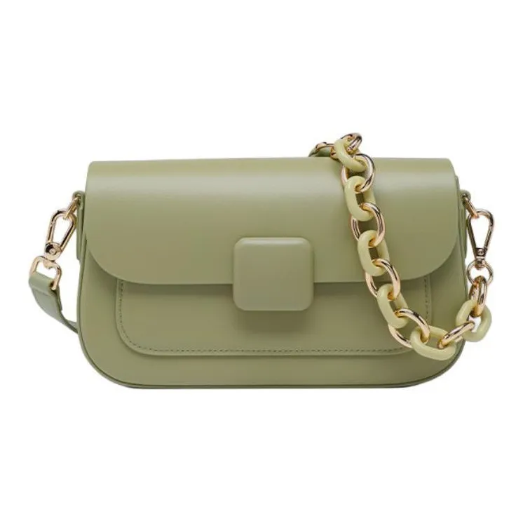 ST&SAT Cow Leather Underarm Shoulder Bag, Crossbody Bag Small Size Women's Light Green-2