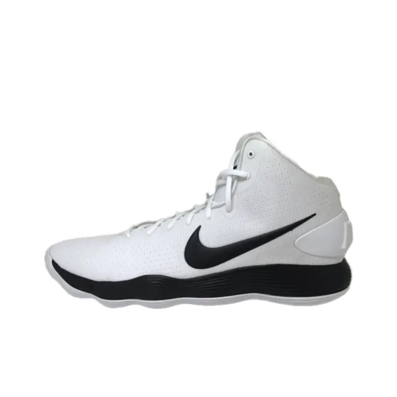 Nike Hyperdunk Slip-Resistant Breathable Mid-Top Basketball Shoes Unisex White Black-0
