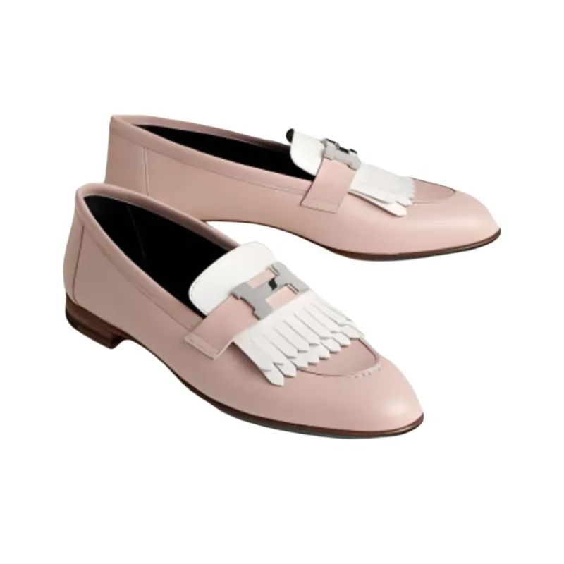 HERMES Royal Loafers Women's Pink-2