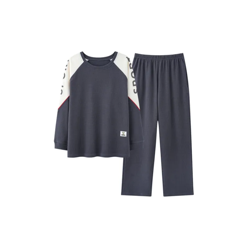 GANGSHA Pajama Set Women's Navy Blue-0