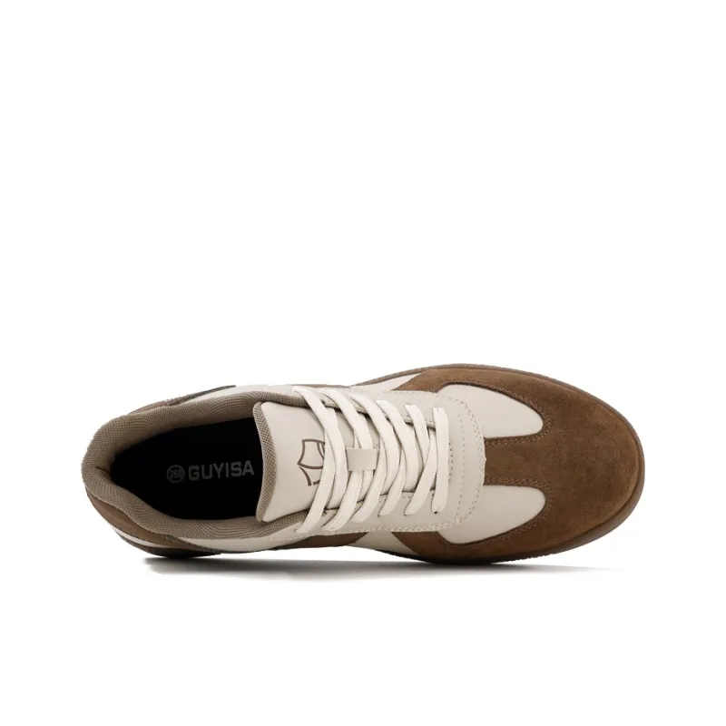 Blue Gull Shield Labor Shoes Trendy Brands Impact Resistant Low Top Outdoor Shoes Unisex White Brown-3