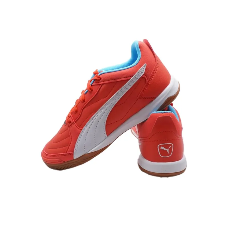 PUMA Pressing Indoor Wear-Resistant Soccer Shoes Men's Orange-1