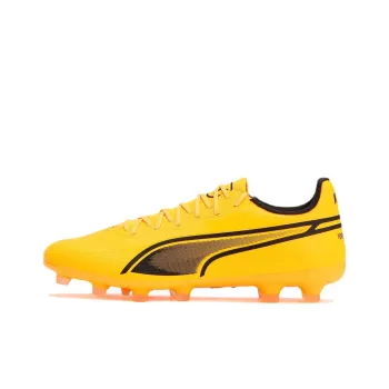 PUMA King Pro HG Hard Ground Anti Slip Wear Resistant Soccer Shoes Men's Yellow