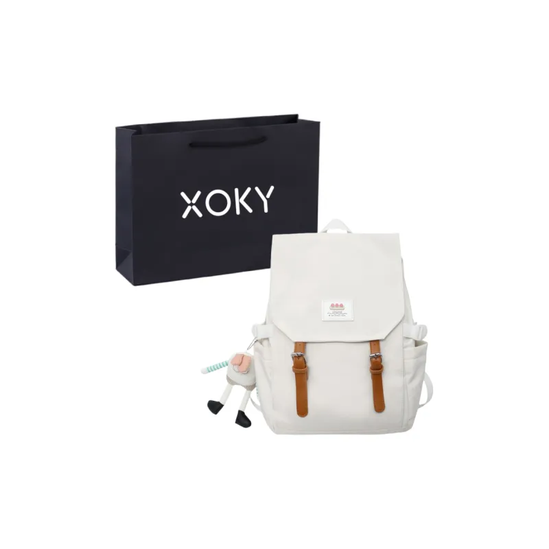 XOKY Nylon Backpack Regular Unisex White/Black-4