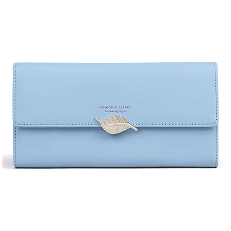 VINEY Cow Leather Wallet Handheld Coin Purse Regular Women's Pink/Light Blue-6