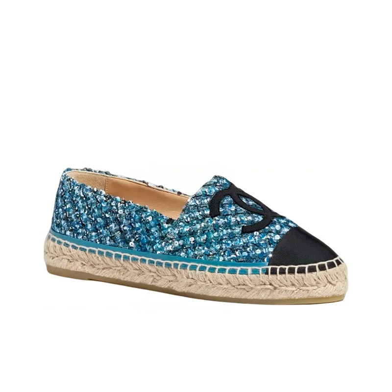 CHANEL Espadrilles Casual Shoes Women's Blue-1