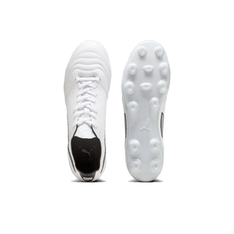 PUMA King Mirai AG Short Rubber Studs HG Short Rubber Studs Anti Slip Wear Resistant Soccer Shoes Men's White-3