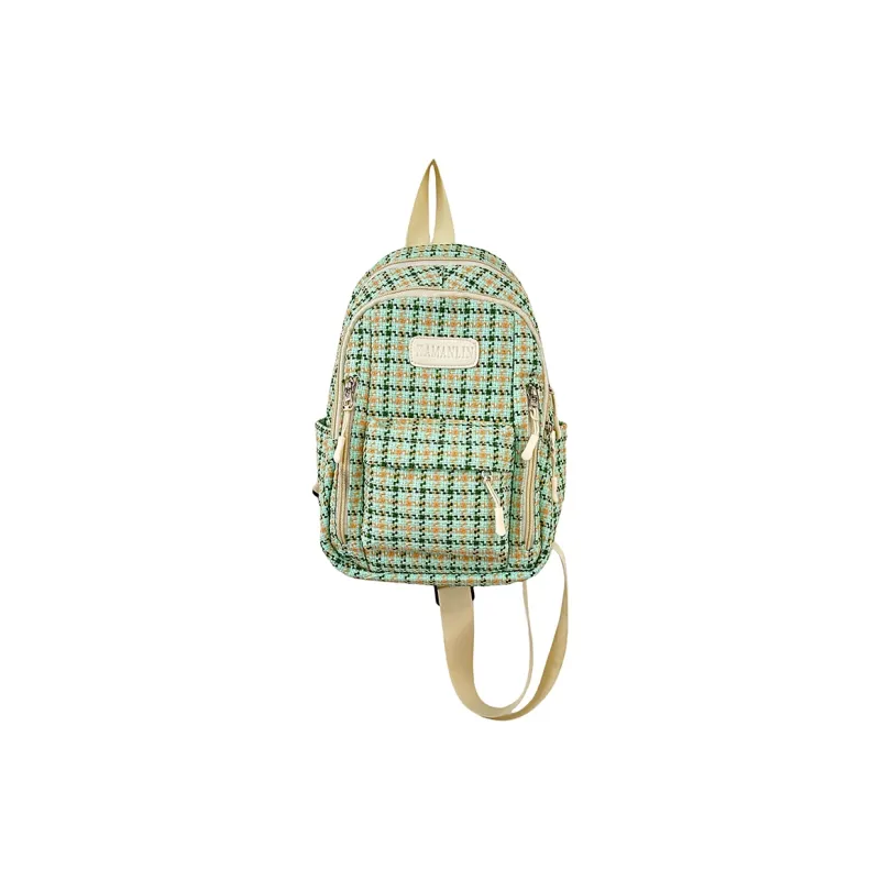 BALANG Nylon Backpack Regular Women's Pink Plaid/Green Plaid/Blue Plaid/Brown And Green Plaid-4