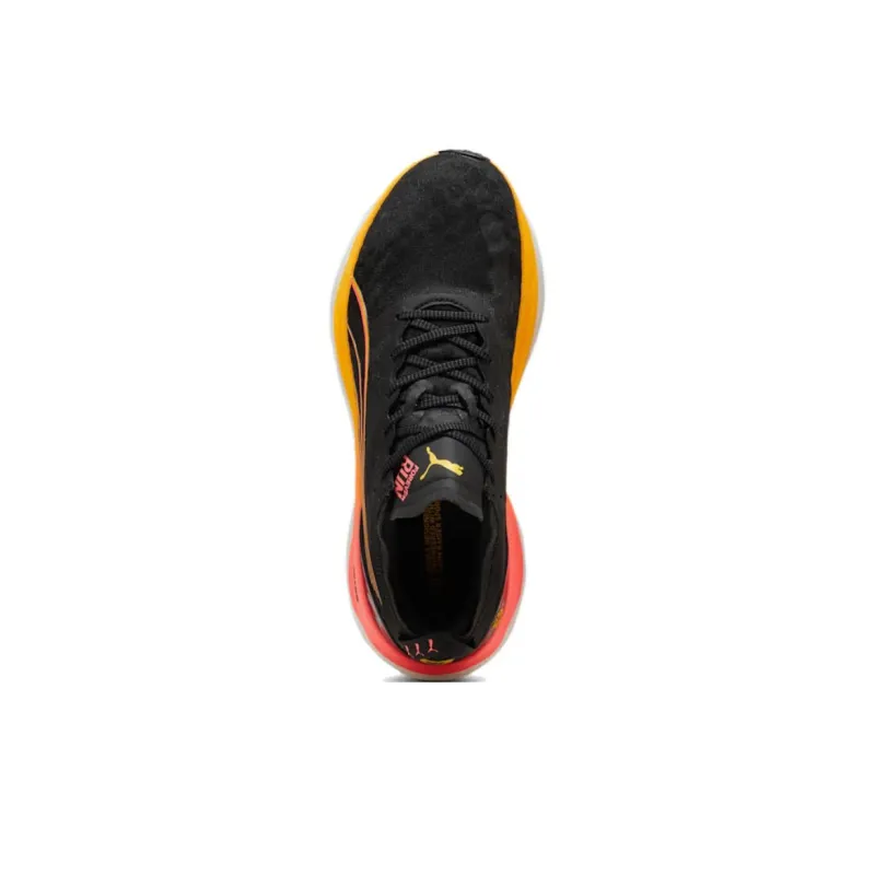 PUMA ForeverRUN Nitro Anti Slip Wear Resistant Low Top Casual Running Shoes Men's Black White Yellow-3