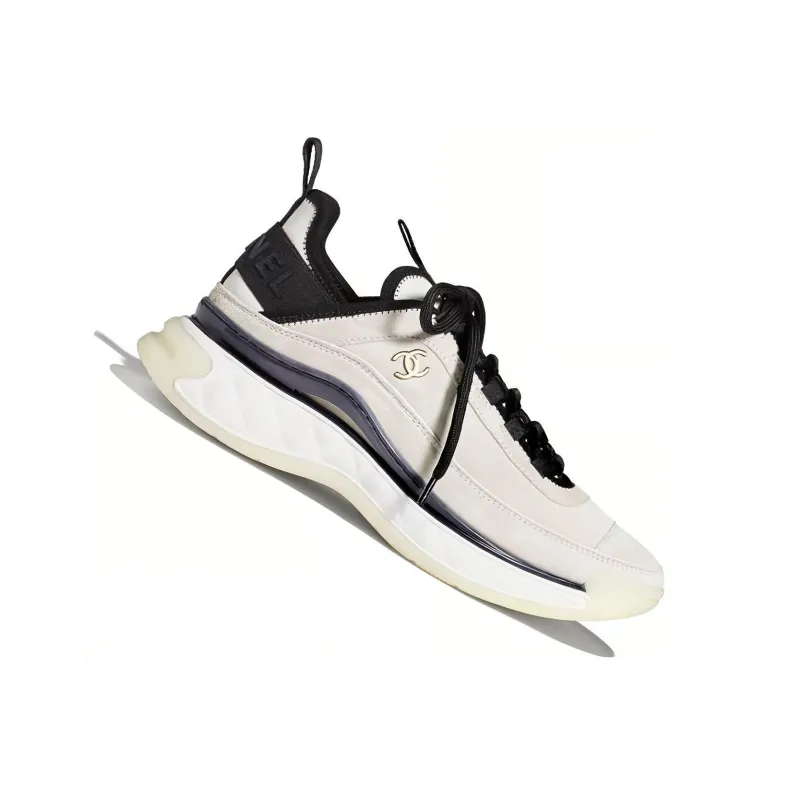 CHANEL Round Toe Mid‑Top Sneakers White Women's-3