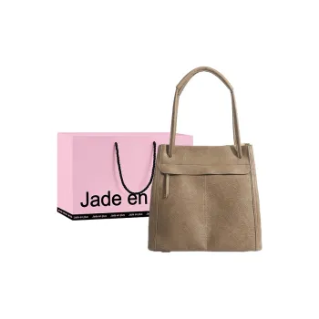 Jade En Plus Microfiber Leather Combo Bag, Handbag, Shoulder Bag Regular Large Size Unisex Light Coffee/Brown