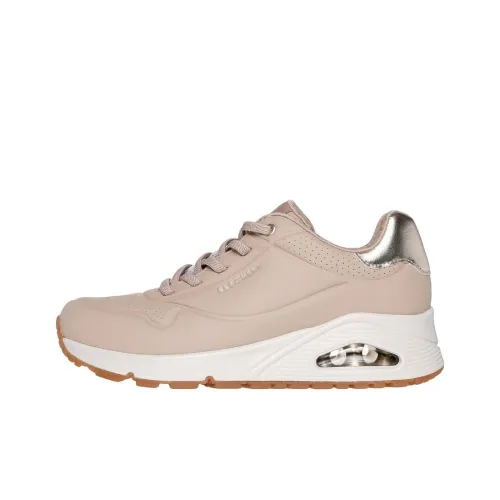 Skechers Uno Anti Slip Wear Resistant Low Top Casual Shoes Women's Nude