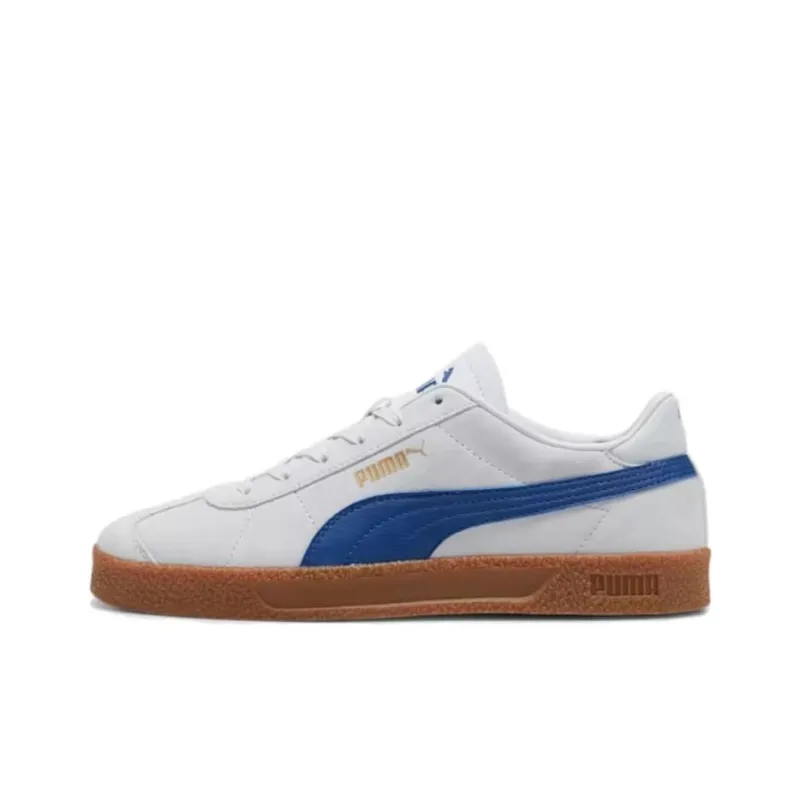 PUMA Club Anti Slip Wear Resistant Low Top Skateboard Shoes Unisex White Blue-0