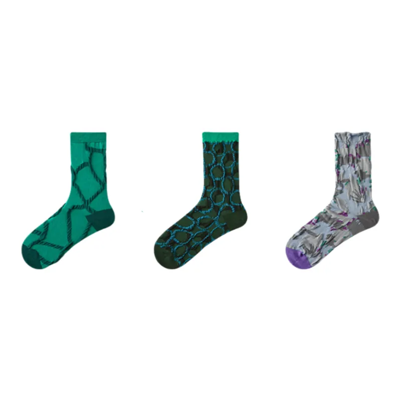 Vine Color Mid Calf Socks Women's 3 Pack-6