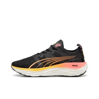 PUMA ForeverRUN Nitro Anti Slip Wear Resistant Low Top Casual Running Shoes Men's Black White Yellow