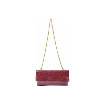 BOB ORE BLUE COLLECTION Patent Leather Crossbody Bag Shoulder Bag Large Size Women's Burgundy