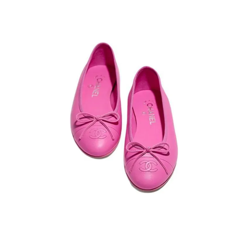 CHANEL Flat Shoes Women's Neon Pink-4