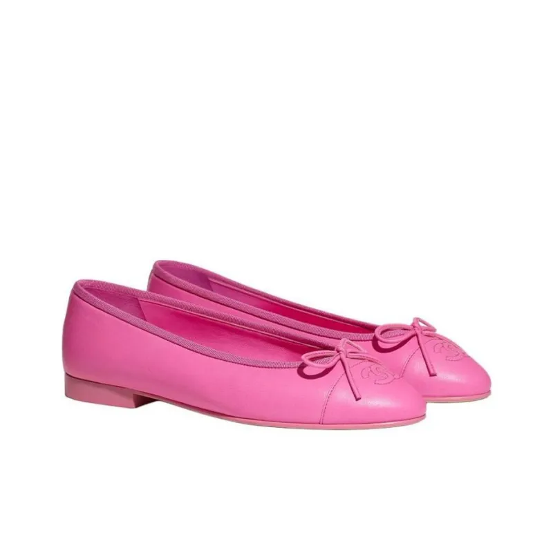 CHANEL Flat Shoes Women's Neon Pink-2
