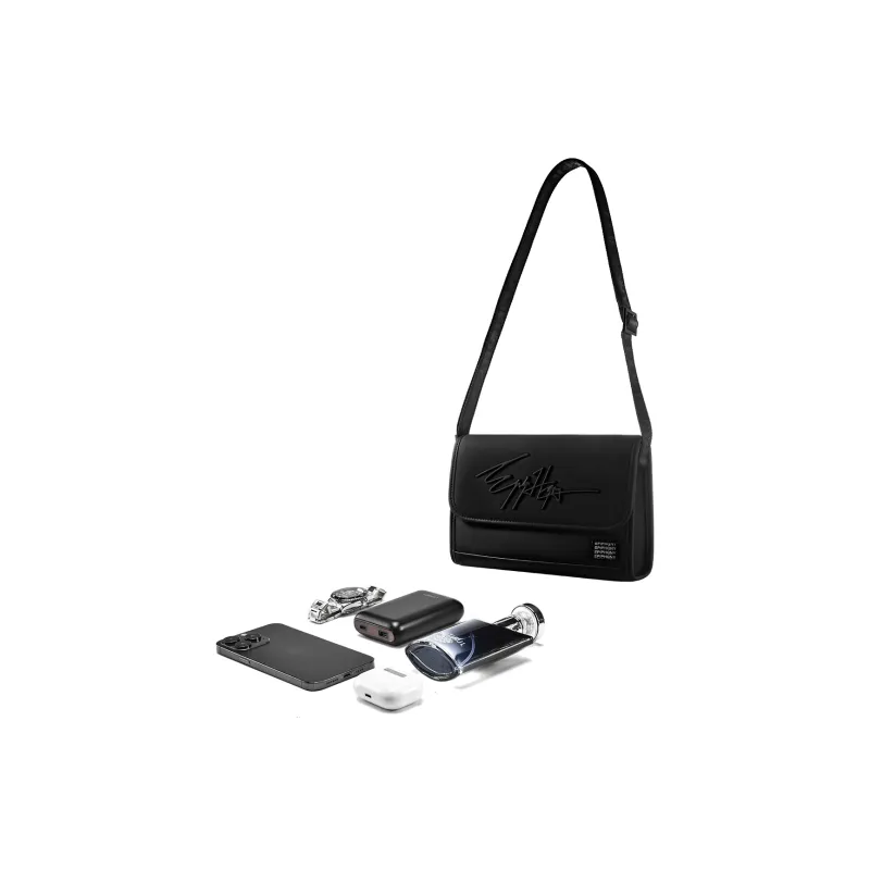 EPIPHQNY PU Envelope Bag Crossbody Bag Shoulder Bag Unisex Black-4
