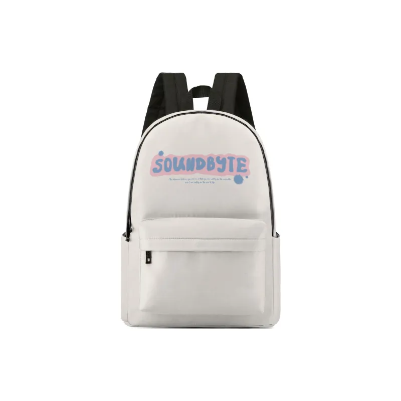 Soundbyte × ONRF Collaboration Polyester Students Backpack Laptop Bag Regular Unisex White-12