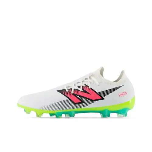 New Balance Furon V7 HG Rubber Short Studs Anti Slip Wear Resistant Soccer Shoes Unisex White