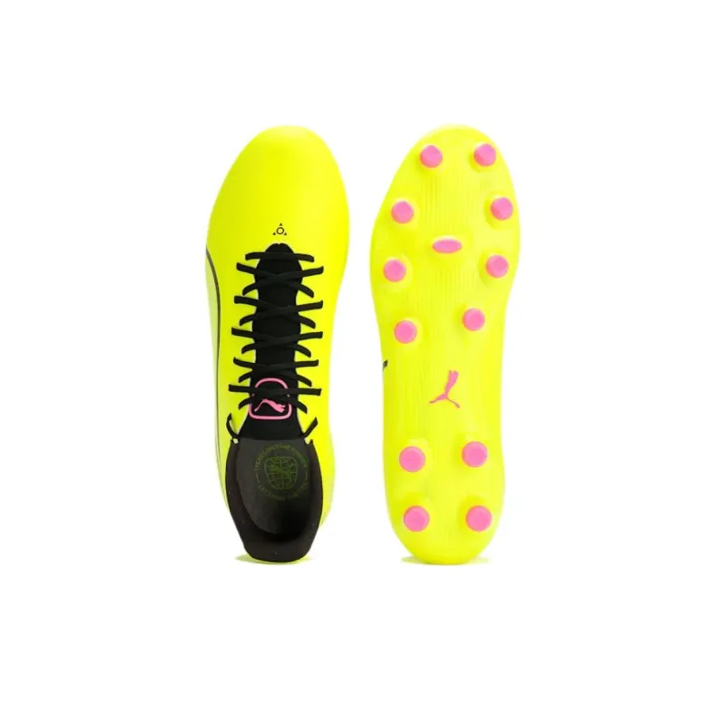 PUMA King Pro HG Rubber Short Studs Anti Slip Wear Resistant Soccer Shoes Men's Yellow Black-3