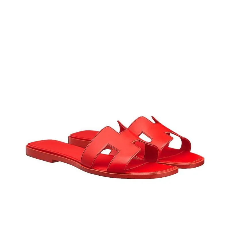 HERMES Oran Slide Slippers Women's Balinese Red-2