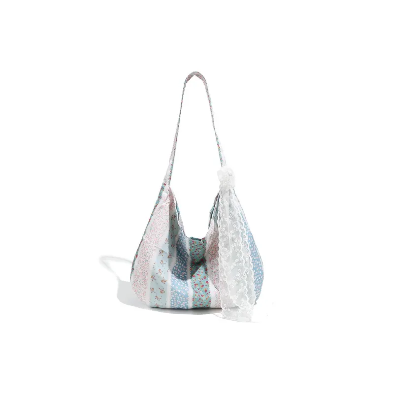 HACIN Canvas Shoulder Bag Women's Blue-0